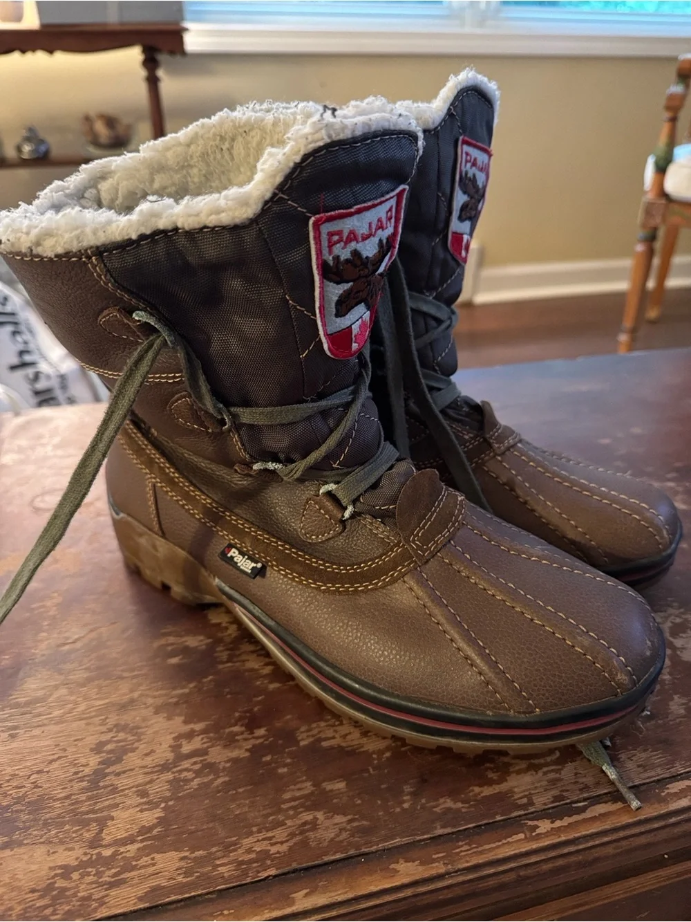 Pajar Brown/Olive Men’s Winter Boots 10-11 with Faux Fur insulation No tags